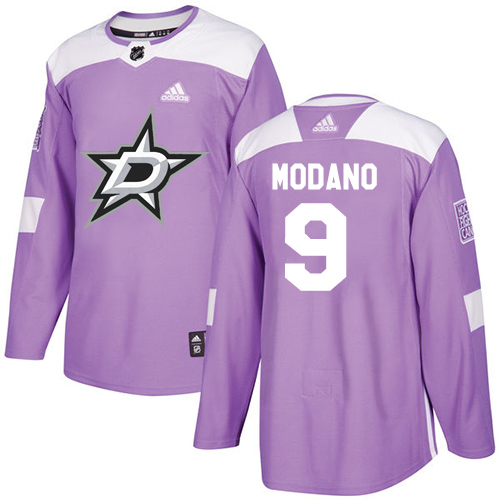Adidas Dallas Stars #9 Mike Modano Purple Authentic Fights Cancer Youth Stitched Jersey Youth