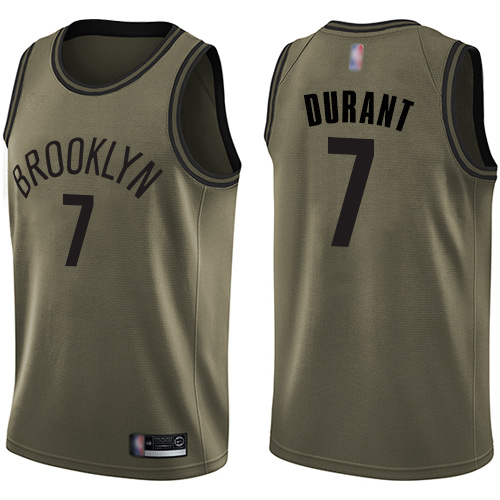 Brooklyn Nets #7 Kevin Durant Green Salute to Service Youth Swingman Jersey Youth