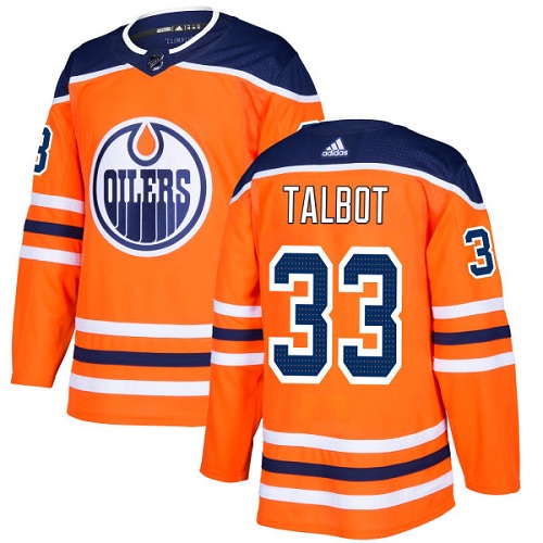 Adidas Edmonton Oilers #33 Cam Talbot Orange Home Authentic Stitched Jersey Men's