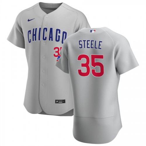 Chicago Chicago Cubs #35 Justin Steele Men's Gray Road 2020 Authentic Team Jersey Men's