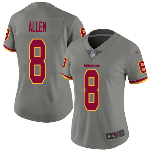 Washington Commanders #8 Kyle Allen Gray Women's Stitched Limited Inverted Legend Jersey Womens