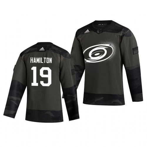 Carolina Carolina Hurricanes #19 Dougie Hamilton Adidas 2019 Veterans Day Men's Authentic Practice Jersey Camo Men's
