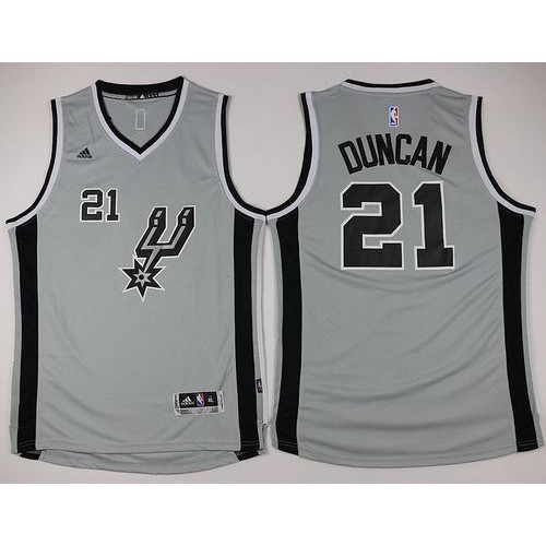 San Antonio Spurs #21 Tim Duncan Grey Youth Stitched Jersey Youth