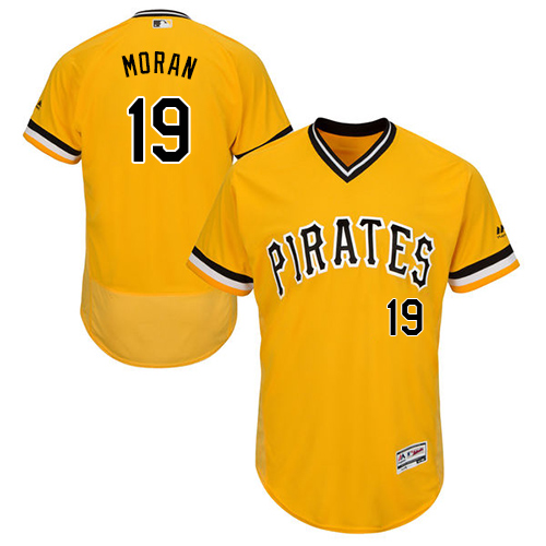 Pittsburgh Pirates #19 Colin Moran Gold Flexbase Authentic Collection Stitched Jersey Men's