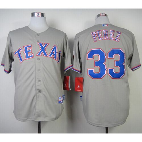 Texas Rangers #33 Martin Perez Grey Cool Base Stitched Jersey Men's