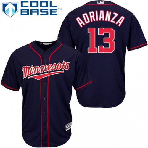 Minnesota Twins #13 Ehire Adrianza Navy Blue Cool Base Stitched Jersey Men's