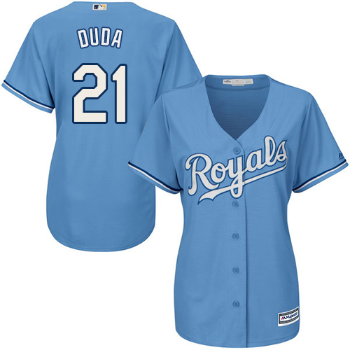 Kansas City Royals #21 Lucas Duda Light Blue Alternate 1 Women's Stitched Jersey Womens
