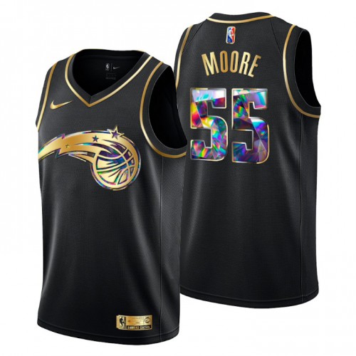 Orlando Orlando Magic #55 ETwaun Moore Mens Golden Edition Diamond Logo 2021/22 Swingman Jersey - Black Mens