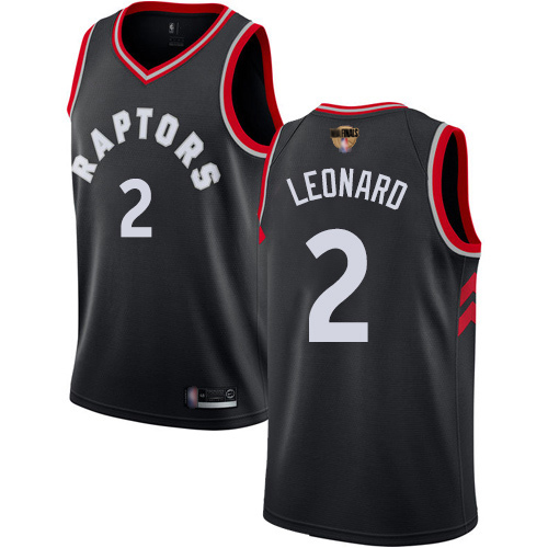 Toronto Raptors #2 Kawhi Leonard Black 2019 Finals Bound Youth Swingman Statement Edition Jersey Youth