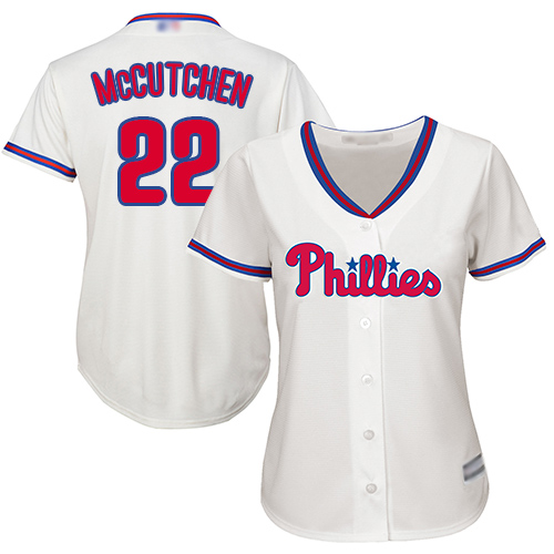 Philadelphia Phillies #22 Andrew McCutchen Cream Alternate Women's Stitched Jersey Womens