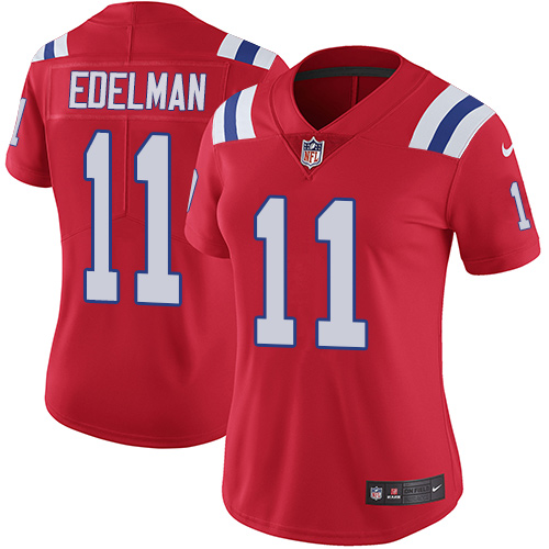 Patriots #11 Julian Edelman Red Alternate Women's Stitched Vapor Untouchable Limited Jersey