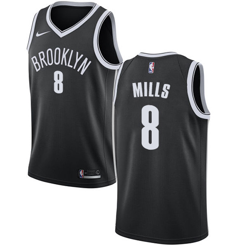 Brooklyn Nets #8 Patty Mills Black Swingman Icon Edition Jersey Mens