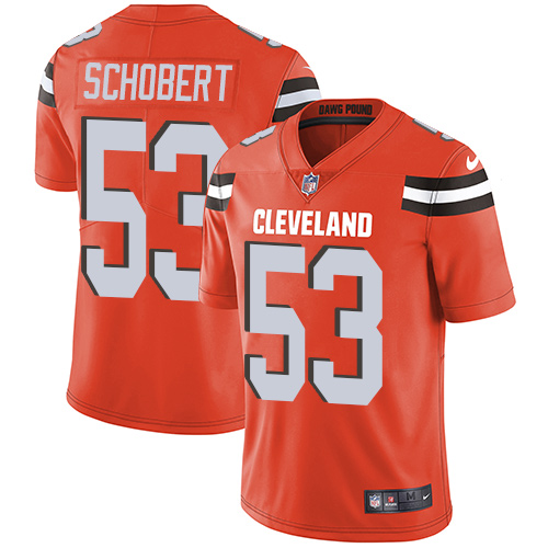 Cleveland Browns #53 Joe Schobert Orange Alternate Men's Stitched Vapor Untouchable Limited Jersey Men's
