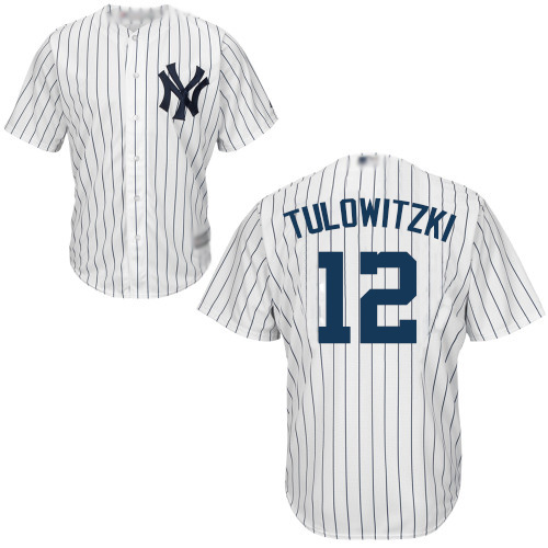 New York Yankees #12 Troy Tulowitzki White Cool Base Stitched Youth Jersey Youth