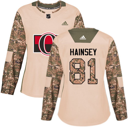 Adidas Ottawa Senators #81 Ron Hainsey Camo Authentic 2017 Veterans Day Women's Stitched Jersey Womens