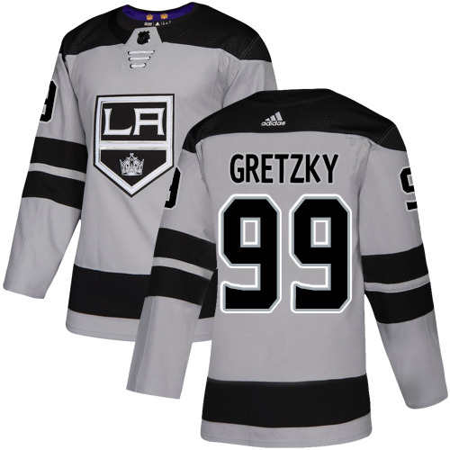 Adidas Los Angeles Kings #99 Wayne Gretzky Gray Alternate Authentic Stitched Jersey Men's