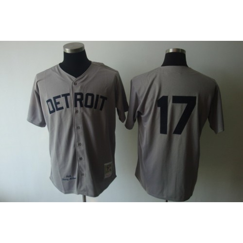 Mitchell And Ness 1968 Detroit Tigers #17 Denny McLain Grey Stitched Jersey Men's