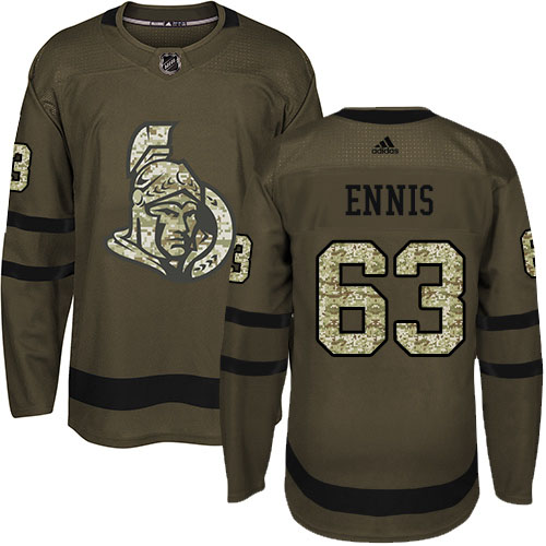 Adidas Ottawa Senators #63 Tyler Ennis Green Salute to Service Stitched Jersey Men's