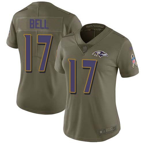 Baltimore Ravens #17 Le'Veon Bell Olive Women's Stitched Limited 2017 Salute To Service Jersey Womens