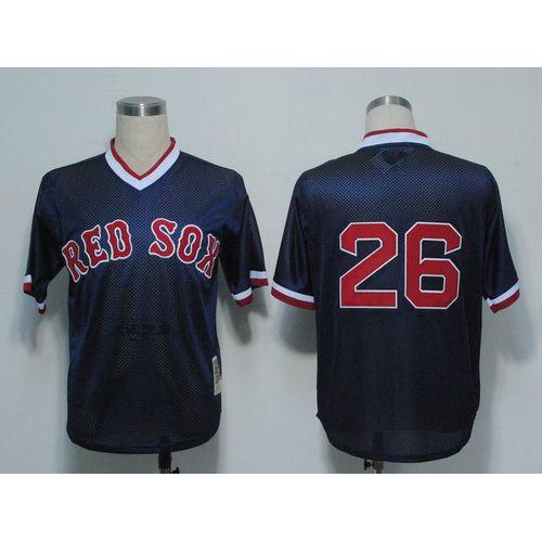 Mitchell And Ness 1991 Boston Red Sox #26 Wade Boggs Dark Blue Stitched Throwback Jersey Men's