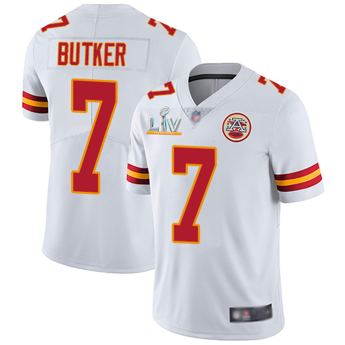 Chiefs #7 Harrison Butker White Men's Super Bowl LV Bound Stitched Vapor Untouchable Limited Jersey