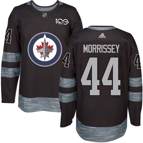 Adidas Winnipeg Jets #44 Josh Morrissey Black 1917-2017 100th Anniversary Stitched Jersey Men's