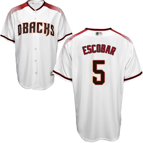 Arizona Diamondbacks #5 Eduardo Escobar White/Crimson Home Women's Stitched Jersey Womens