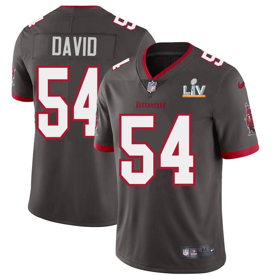 Tampa Bay Buccaneers #54 Lavonte David Men's Super Bowl LV Bound Pewter Alternate Vapor Limited Jersey