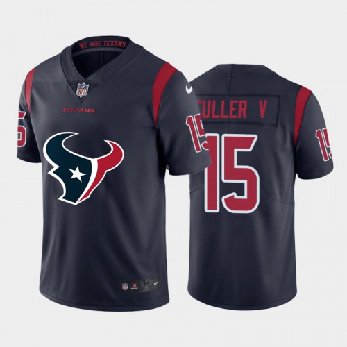 Houston Houston Texans #15 Will Fuller Navy Blue Men's Big Team Logo Vapor Limited Jersey Men's