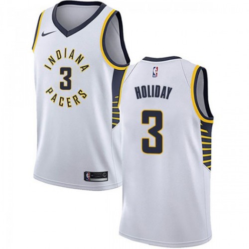 Indiana Pacers #3 Aaron Holiday White Swingman Association Edition Jersey Mens