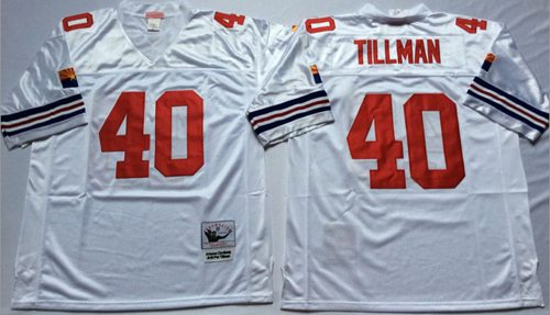 Mitchell And Ness Cardinals #40 Pat Tillman White Throwback Stitched Jersey