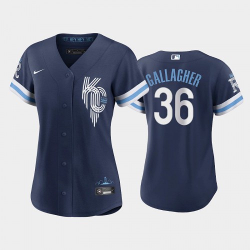 Kansas City Kansas City Royals #36 Cam Gallagher Women's Replica 2022 City Connect Navy Jersey Womens
