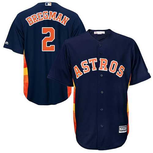 Houston Astros #2 Alex Bregman Navy Blue Cool Base Stitched Youth Jersey Youth