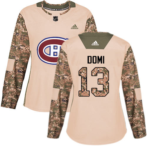 Adidas Montreal Canadiens #13 Max Domi Camo Authentic 2017 Veterans Day Women's Stitched Jersey Womens