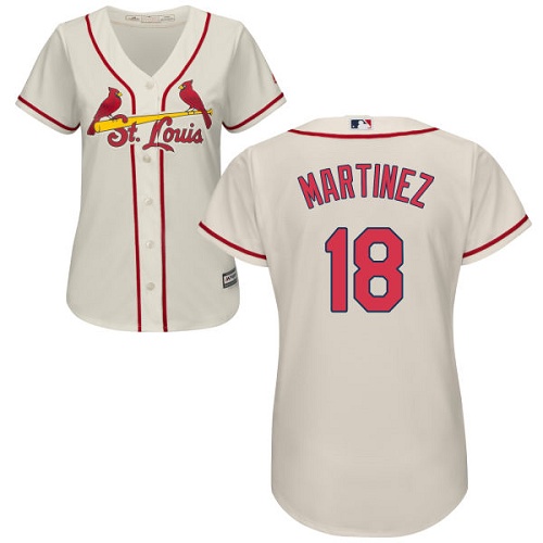 St.Louis Cardinals #18 Carlos Martinez Cream Alternate Women's Stitched Jersey Womens