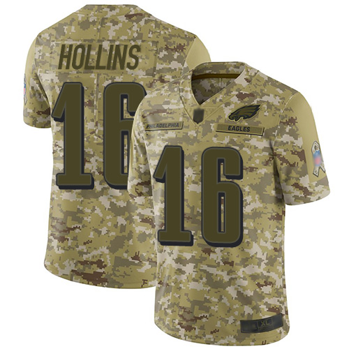 Philadelphia Eagles #16 Mack Hollins Camo Men's Stitched Limited 2018 Salute To Service Jersey Men's