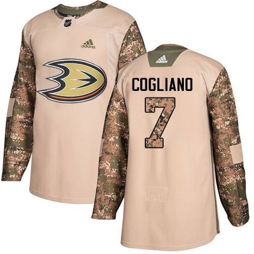 Adidas Anaheim Ducks #7 Andrew Cogliano Camo Authentic 2017 Veterans Day Youth Stitched Jersey Youth