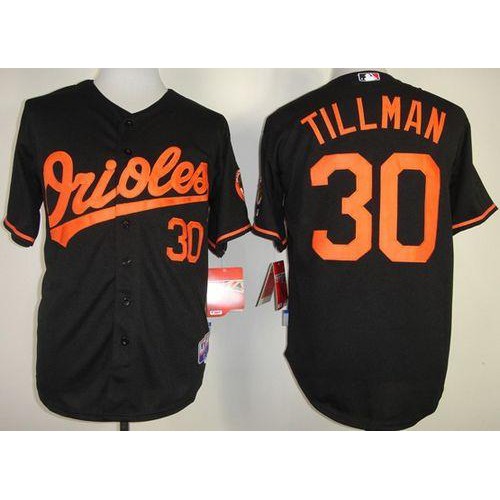 Baltimore Orioles #30 Chris Tillman Black Cool Base Stitched Jersey Men's