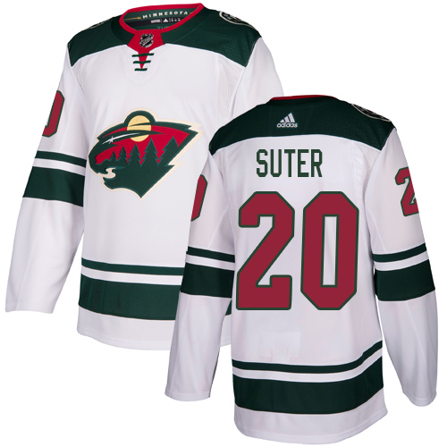 Adidas Minnesota Wild #20 Ryan Suter White Road Authentic Stitched Youth Jersey Youth