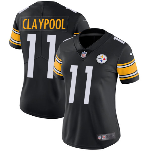 Pittsburgh Steelers #11 Chase Claypool Black Team Color Women's Stitched Vapor Untouchable Limited Jersey Womens