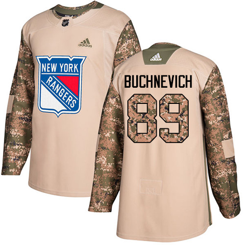 Adidas New York Rangers #89 Pavel Buchnevich Camo Authentic 2017 Veterans Day Stitched Jersey Men's