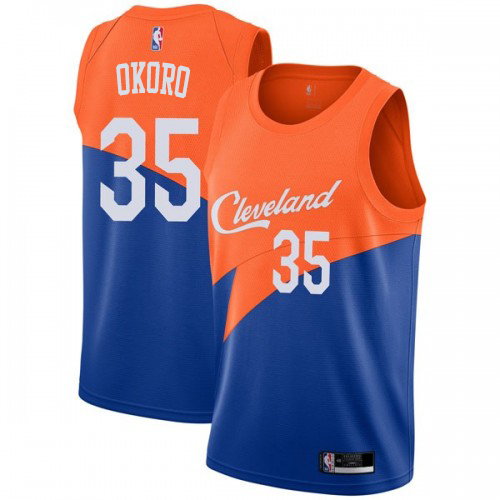 Cleveland Cavaliers #35 Isaac Okoro Blue Womens Swingman City Edition 2018/19 Jersey Womens