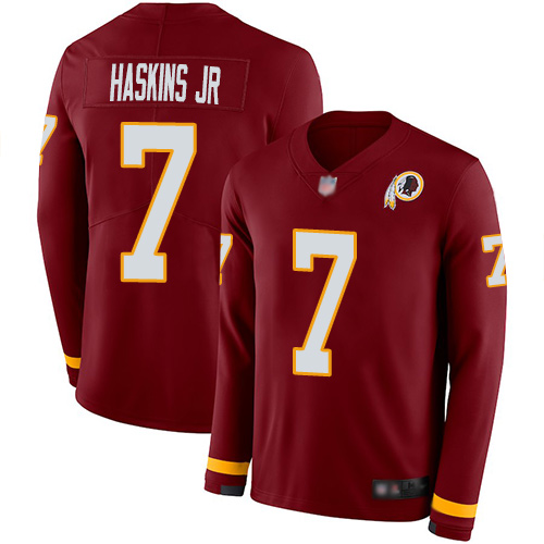 Washington Commanders #7 Dwayne Haskins Jr Burgundy Red Team Color Youth Stitched Limited Therma Long Sleeve Jersey Youth