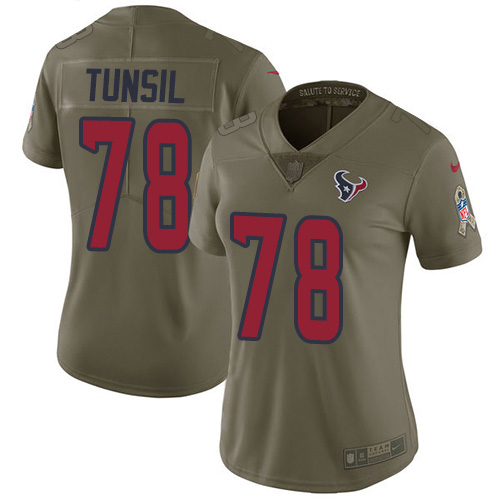 Houston Texans #78 Laremy Tunsil Olive Women's Stitched Limited 2017 Salute To Service Jersey Womens