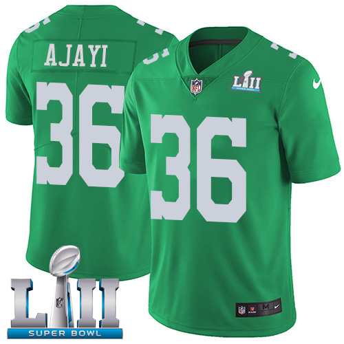 Philadelphia Eagles #36 Jay Ajayi Green Super Bowl LII Youth Stitched Limited Rush Jersey Youth