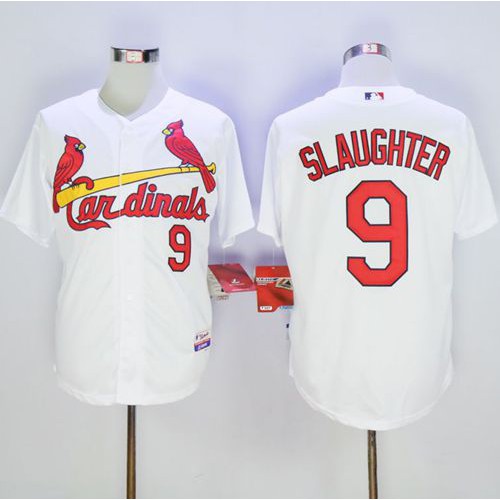 St.Louis Cardinals #9 Enos Slaughter White Cool Base Stitched Jersey Men's