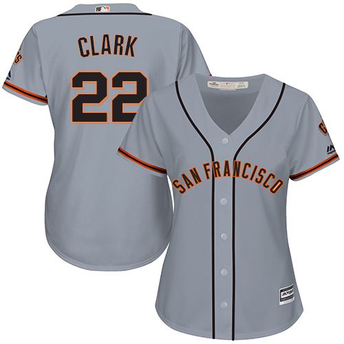 San Francisco Giants #22 Will Clark Grey Road Women's Stitched Jersey Womens