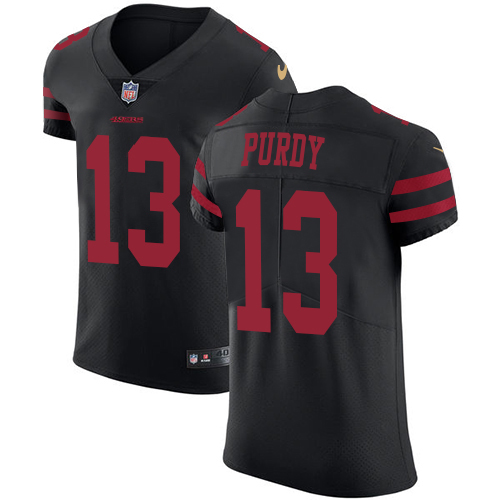 49ers #13 Brock Purdy Black Alternate Men's Stitched Vapor Untouchable Elite Jersey