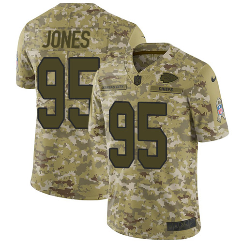 Chiefs #95 Chris Jones Camo Men's Stitched Limited 2018 Salute To Service Jersey