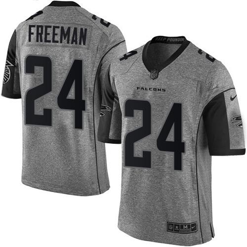 Atlanta Falcons #24 Devonta Freeman Gray Men's Stitched Limited Gridiron Gray Jersey Men's